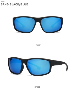 Vues de face et de profil à 45 degrés de lunettes de soleil de sport noir mat