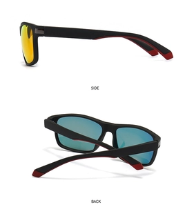 Seiten- und Rückansicht der quadratischen Sport-Sonnenbrille mit polarisierten Gläsern