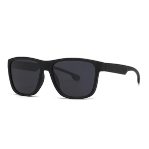 Classic polarized square sunglasses for men with matte black frame for driving