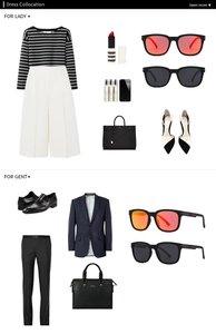 Flache Darstellung der klassischen polarisierten Sonnenbrille mit Business-Outfit