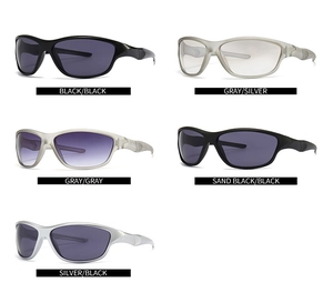 Detailed grid showing five color variants of sporty retro sunglasses for men