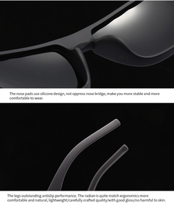 Detailed view of integrated silicone nose pads and ergonomic matte temples of polarized sunglasses