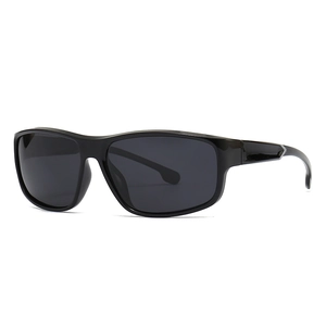 Lunettes de soleil polarisées carrées pour hommes avec larges branches et détails argentés
