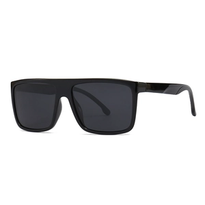 Modern square frame polarized sunglasses in sleek black with minimalist fashion design