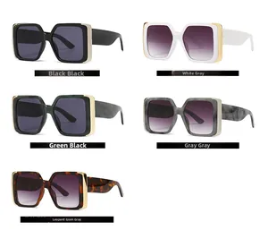 Detailed collection of square cat eye sunglasses in black white and leopard patterns