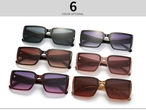 Selection of six stylish rectangle oversized sunglasses in multiple gradient color frames