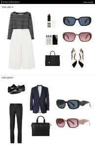 Fashion guide showing modern rectangular sunglasses paired with casual business outfits