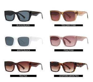 Collezione di occhiali da sole quadrati oversize con aste spesse in sei colori alla moda