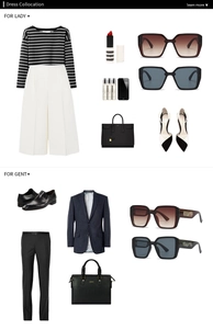 Flat lay of modern oversized square sunglasses styled with elegant outfits for men and women