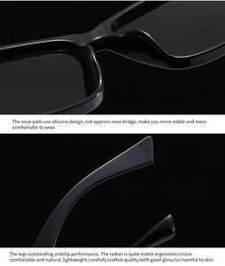 Vue détaillée des plaquettes en silicone et des branches antidérapantes de lunettes de soleil