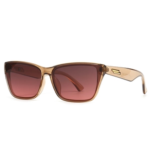 Lunettes de soleil œil de chat modernes avec monture marron et verres dégradés