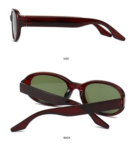 Detail view of tortoiseshell sunglasses showing the side and back of the frames