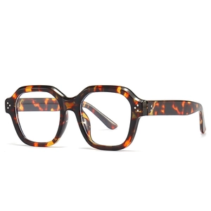 Lunettes de soleil modernes irrégulières écaillées avec monture épaisse et rivets en métal