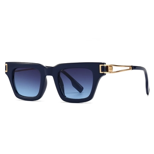 Lunettes De Soleil Carrées Rétro Grande Monture Protection UV400 Branches Métal Creux Plastique Mode Homme Femme