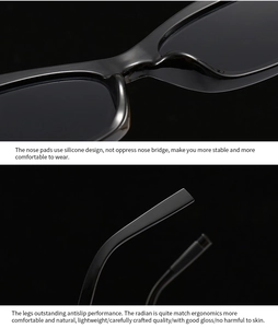 Detailed view of silicone nose pads and ergonomic non-slip temples on cat eye sunglasses