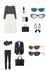 Styling guide for angular cat-eye sunglasses with chic business and casual outfits