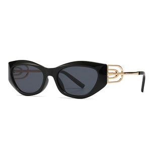 Cat Eye Sunglasses Plastic Frame Hollow Metal Temples Retro Modern UV400 Geometric Fashion Women
