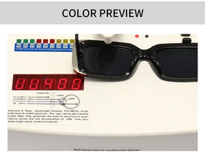 Detailed UV400 protection test for modern black square cat-eye sunglasses