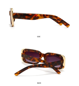 Detailed views showing the tortoiseshell frame and golden metal hinges of cat eye sunglasses