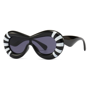 Futuristic Inflated Puffy Sunglasses Thick Frame Oversized UV Protection Eyewear For Women Men Retro Style Novelty