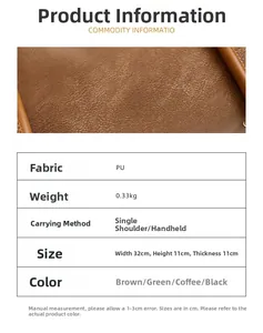 Guide des tailles et spécifications détaillées pour le sac à bandoulière en cuir PU