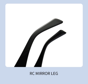 Detail of ergonomic curved black temple tips made of glossy resin for cat eye sunglasses
