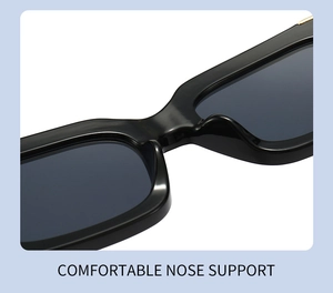 Détail du support nasal intégré confortable sur les lunettes de soleil œil de chat