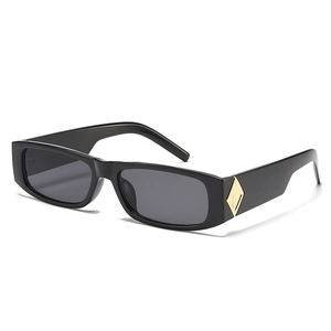 Square Narrow Rectangular Sunglasses Vintage Retro Plastic Frame UV400 Protection Outdoor Fashion Eyewear For Men Women