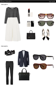 Flat lay of retro sunglasses styled with elegant outfits and luxury accessories