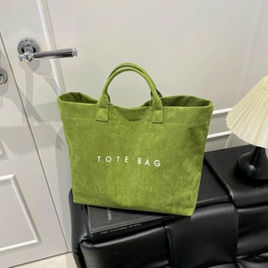 Borsa Tote da Donna Capiente in Pelle Scamosciata con Lettere Minimalista Casual a Tracolla 2025 Nuova Moda per Shopping