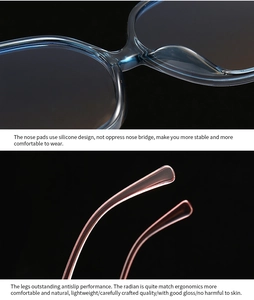 Detail view of silicone nose pads and ergonomic temple tips of translucent sunglasses