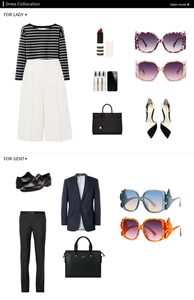 Flat lay of modern cat eye sunglasses styled with trendy outfits for men and women