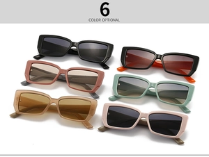 Collection of six vintage thick-frame rectangular sunglasses in multiple vibrant colors