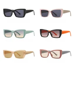 Collection of six trendy butterfly cat-eye sunglasses in various colors and gradient lenses