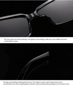 Detail view of butterfly sunglasses showing ergonomic non-slip temples and soft nose pads
