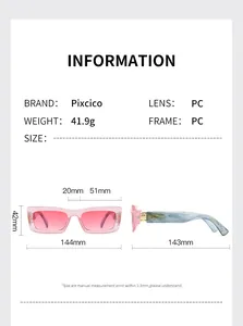 Guide des tailles détaillé pour lunettes de soleil rectangulaires avec dimensions précises