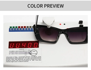 Test de protection UV400 détaillé pour lunettes œil de chat à verres dégradés violets
