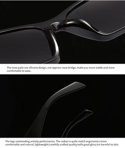 Détail de lunettes de soleil noires ergonomiques avec plaquettes de nez en silicone