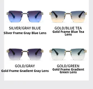 Detailed grid of retro flat top sunglasses with gradient lenses and metal frames