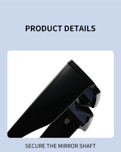 Close-up of the secure reinforced metal hinge on these black square frame sunglasses