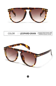 Detailed view of leopard print sunglasses with gradient tea lenses and gold metal accents