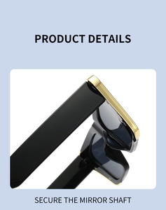 Detail view of the secure metal hinge and reinforced mirror shaft on black cat eye sunglasses
