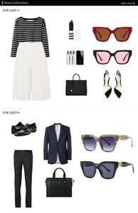Flat lay of retro sunglasses paired with elegant business attire and luxury accessories