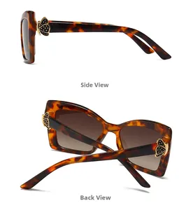 Détail des lunettes écaille de tortue avec charnière papillon dorée et verres dégradés
