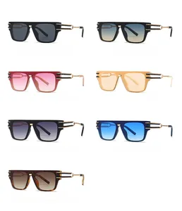 Detailed grid showing square oversized sunglasses with various frame colors and lens tints