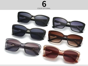 Flat lay display of vintage wide square sunglasses in 6 stylish optional colors
