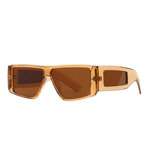 Retro Rechthoekige Zonnebril Dames Heren Mode Brede Veren Kunststof Frame UV400 Beschermende Bril Trendy Y2K Punk Zonnebril