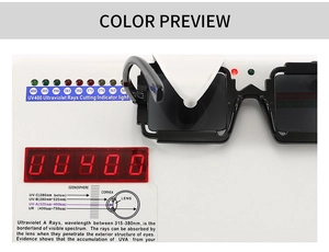 Test tecnico di protezione UV400 per occhiali da sole punk con montatura nera