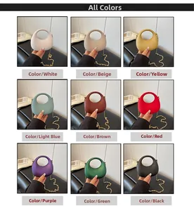 Neuf options de couleurs pour le sac à main demi-lune en acrylique avec chaîne dorée
