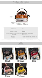 Detail view of colorful vintage car shaped handbags in shiny PU leather with dual zippers